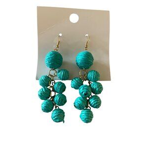 Turquoise Dangle Fashion Ball Earrings NWT